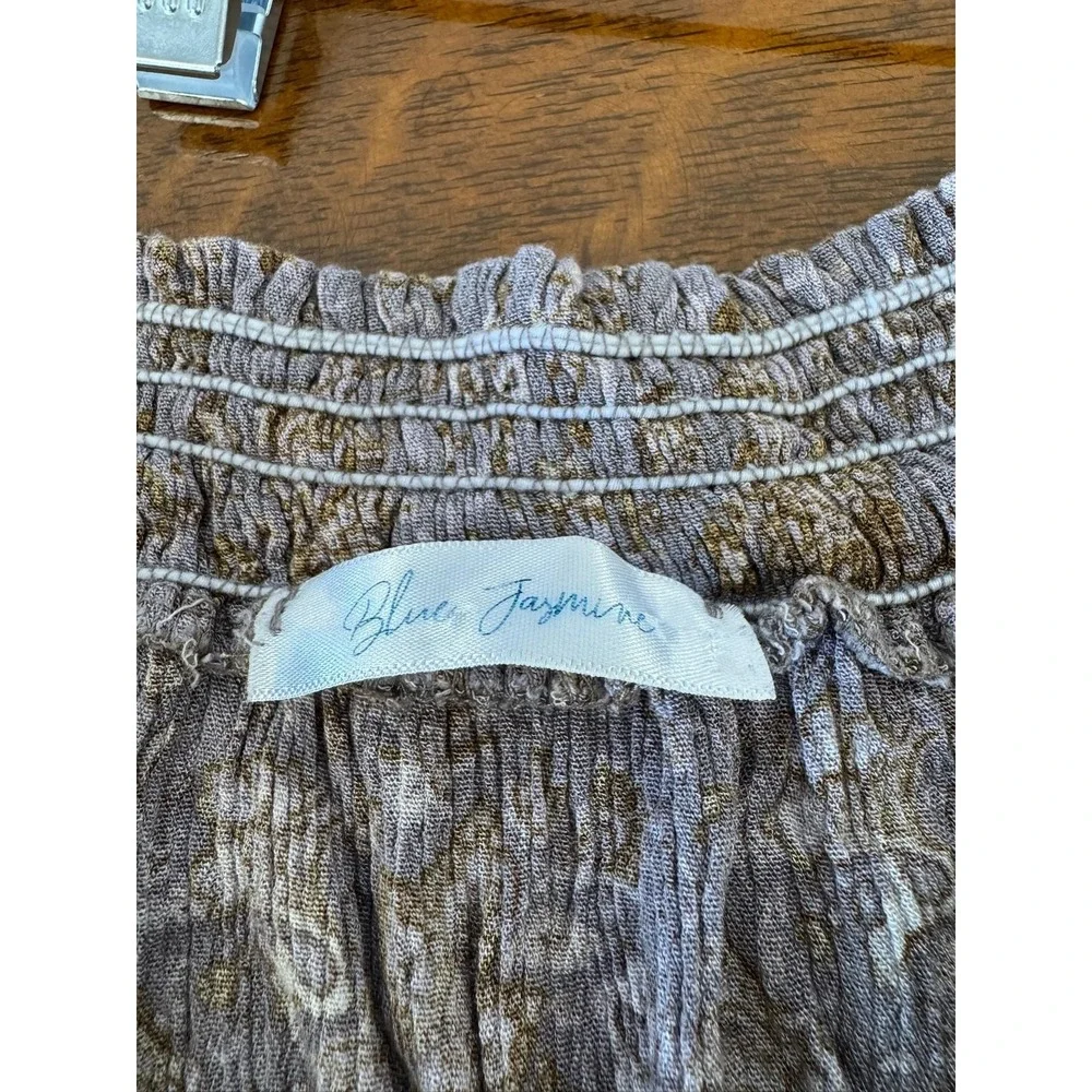 Blue Jasmine Skirt Womens‎ Small Brown Paisley Knit Elastic Waist Midi Casual